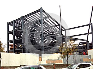 Metal steel skeleton frame for a building