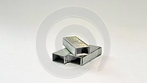 Metal steples isolated in a white background