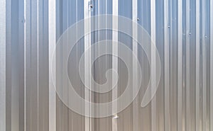 Metal strips. Rusty corrugated iron metal, Zinc steel wall, pattern texture background. Close-up of exterior architecture material