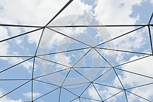 Metal structure against the blue sky.