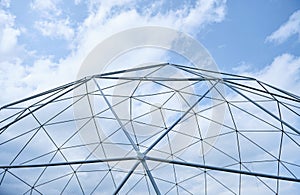 Metal structure against the blue sky.