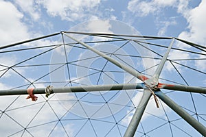 Metal structure against the blue sky.