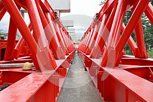 Metal structure of bridge crane construction in construction si