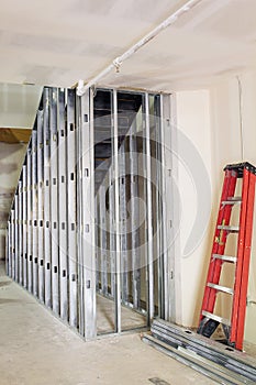 Metal Studs Framing for Staircase photo