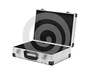 Metal suitcase isolated on white background