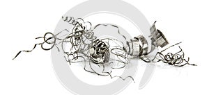 Metal Swarf on white