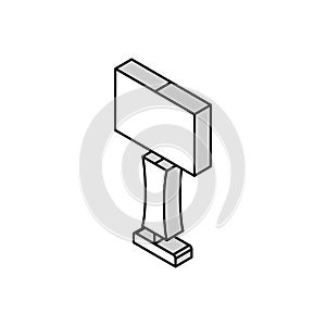 metal table lamp isometric icon vector illustration