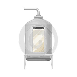 Metal Tank with Milk Souring Process in Cheese Production Vector Illustration