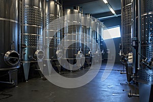 metal tank used for wine making in vine cellar