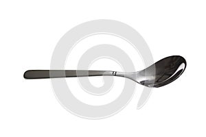 Metal teaspoon isolated on white