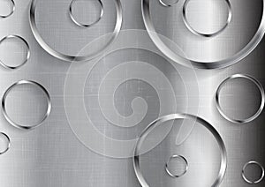 Metal tech vector background with circles