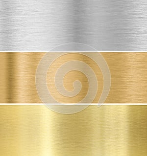 Metal texture background :gold, silver, bronze