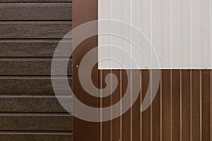 metal texture brown and white siding