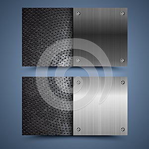 Metal texture business card. Abstract background