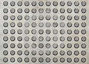 Metal texture circle pattern on metallic Background pattern