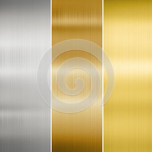 Metal texture gold, silver and bronze