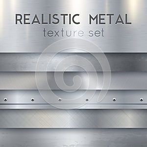 Metal Texture Realistic Horizontal Samples Set