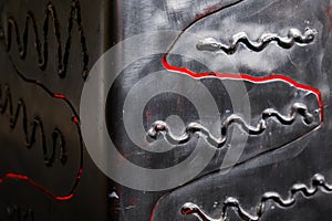 Metal texture with red light photo