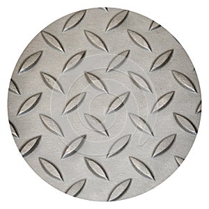 Metal texture of stainless steel floor plate with bumped diamond pattern