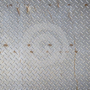 Metal texture of stainless steel floor plate with bumped diamond pattern