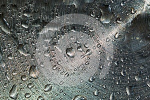 Metal texture steel grey with water droplets