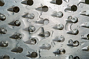 Metal texture steel grey with water droplets