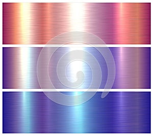 Metal textures shiny brushed metallic backgrounds, multicolored lustrous pattern photo