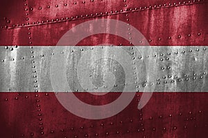 Metal texutre or background with Austria flag