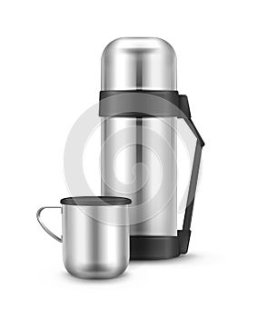 Metal thermos flask