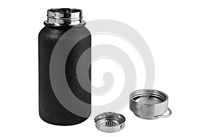 metal thermos. isolated on white background