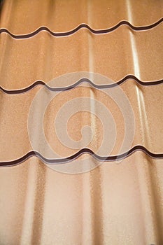 Metal tile wavy Steel velvet brown, Construction, Backgrounds, textures