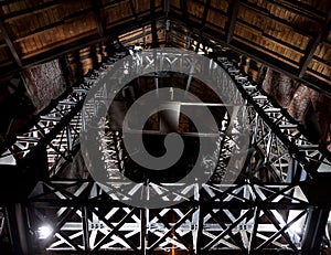 Metal lift tower mining site, Bois du Luc, Belgium photo