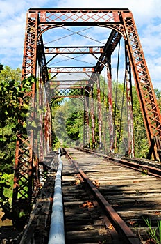 Metal train bridge