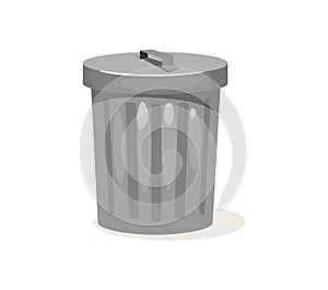 Metal trashcan for garbage with closed cover