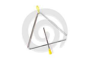 Metal triangle, percussion musical instrument, easy to use for orchestras and ensembles photo