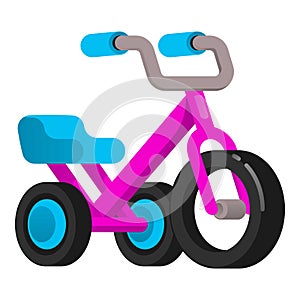 Metal tricycle icon, cartoon style