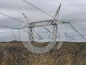 Metal turret to transport large rugged electrical power photo