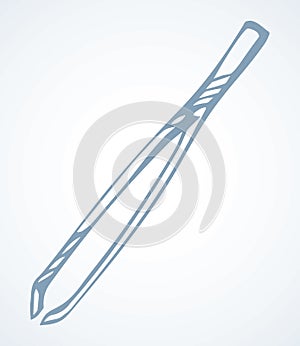 Metal tweezers. Vector drawing icon