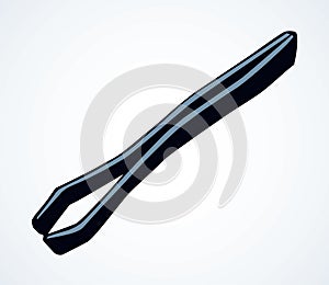 Metal tweezers. Vector drawing icon