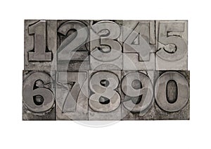 Metal type numbers 2