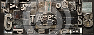 Metal Type Printing Press Typeset Obsolete Typography Text Taxes