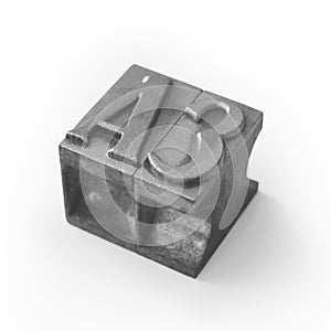 Metal typeset letters A3