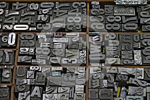 Metal typesetting letters