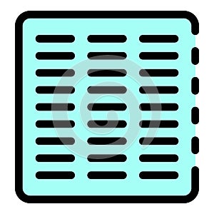 Metal vent cover icon color outline vector