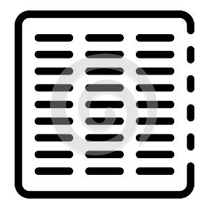 Metal vent cover icon, outline style