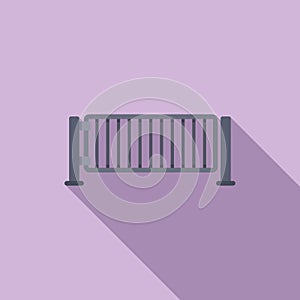 Metal wall gate icon flat vector. Automatic security