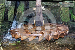 water mill wheel in Galicia, Spain
