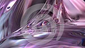 Metal Wave-like Plate Rainbow Reflection Delicate Modern Artistic Elegant Modern 3D Rendering Abstract Background photo
