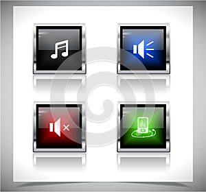 Metal web buttons. Vector eps10.