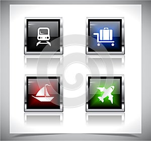 Metal web buttons. Vector eps10.